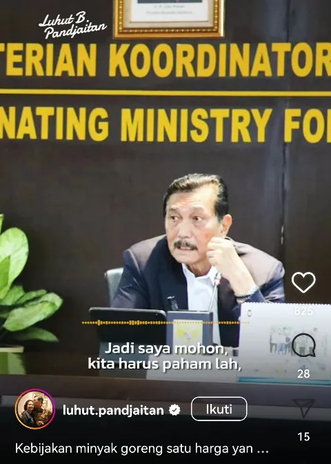 Menko Luhut: Kita Rapat 20 Menit, Selesai Utang Minyak Goreng Pemerintah Selama 2 Tahun