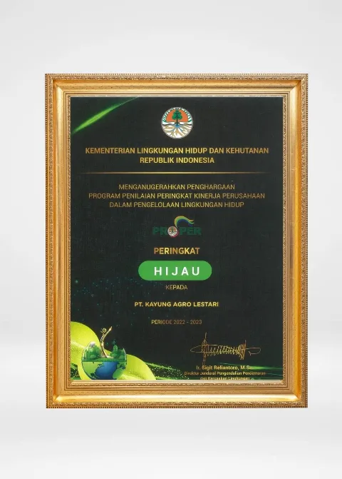 Kayung Agro Terima Proper Hijau dari Pemprov Kalimantan Barat