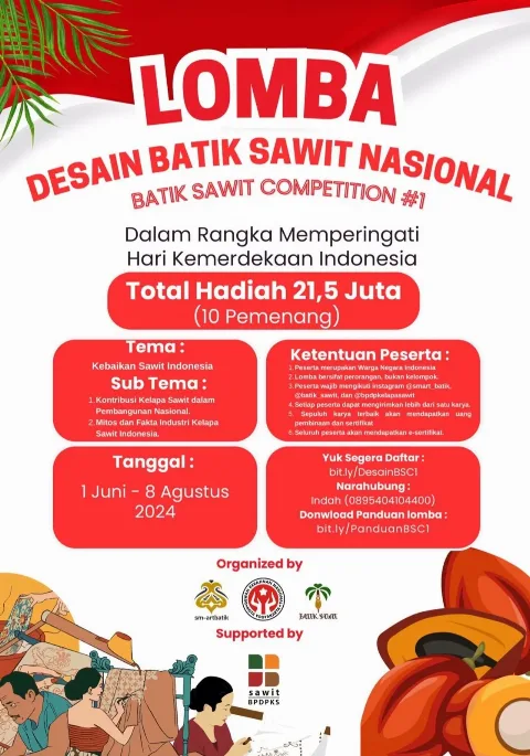 Smart Batik Kolaborasi dan Dekranasda Yogyakarta Selenggarakan Lomba Desain Batik Sawit Nasional 2024, Ini Persyaratannya