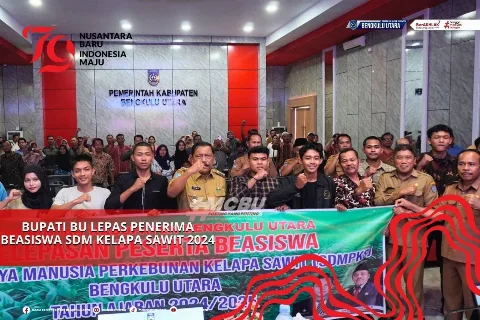 Bupati Bengkulu Utara Melepas Keberangkatan Peserta Penerima Beasiswa SDM Sawit