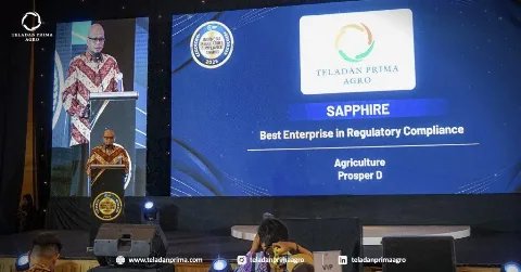 PT Teladan Prima Agro Tbk Raih Penghargaan Best Enterprise in Regulatory Compliance 