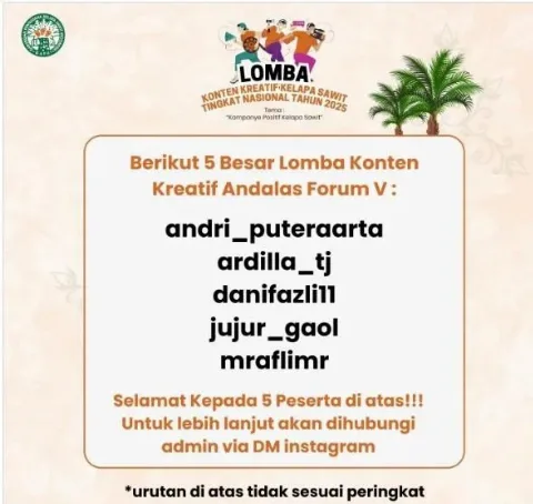Tepis Isu Negatif, GAPKI Riau Sukses Bikin Lomba Konten Positif Sawit, Ini 5 Pemenangnya