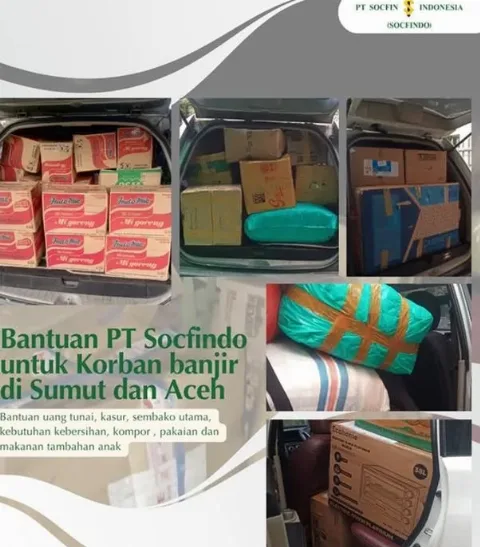 Socfindo, Perusahaan Sawit Tertua di Indonesia, Serahkan Ribuan Bantuan kepada Warga Aceh dan Sumatera Utara