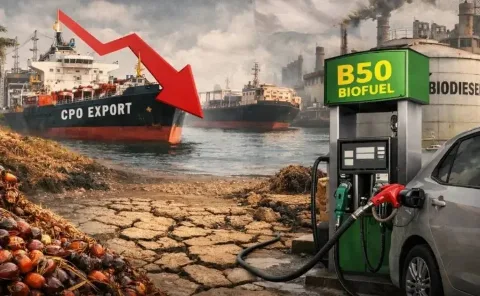 Ekspor CPO Indonesia Tertekan di 2026: Produksi Sawit Stagnan dan Dampak Mandatori B50