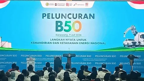 Presiden Prabowo Subianto Tiba di Rest Area KM 57 Tol Jakarta-Cikampek, Memimpin Langsung Peluncuran B50