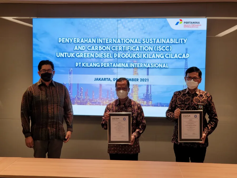 Go Productive, Green Diesel Pertamina di Cilacap Raih Sertifikat International Sustainability and Carbon Certification (ISCC)