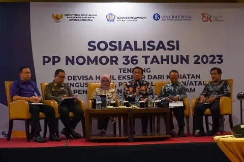 Sosialisasi Nasional Peraturan Pemerintah Nomor 36 Tahun 2023 Tentang Devisa Hasil Ekspor dari Kegiatan Pengelolaan Sumber Daya Alam
