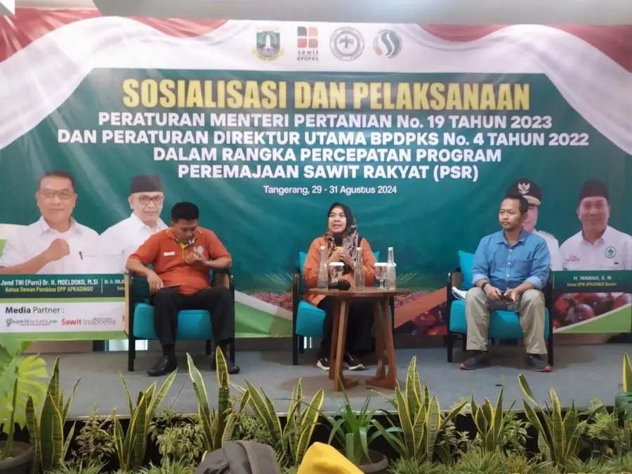 BPDPKS dan Apkasindo Banten Sosialisasikan Percepatan PSR Melalui  Permentan Nomor 19/2023 dan Peraturan Direktur BPDPKS Nomor 4/2022