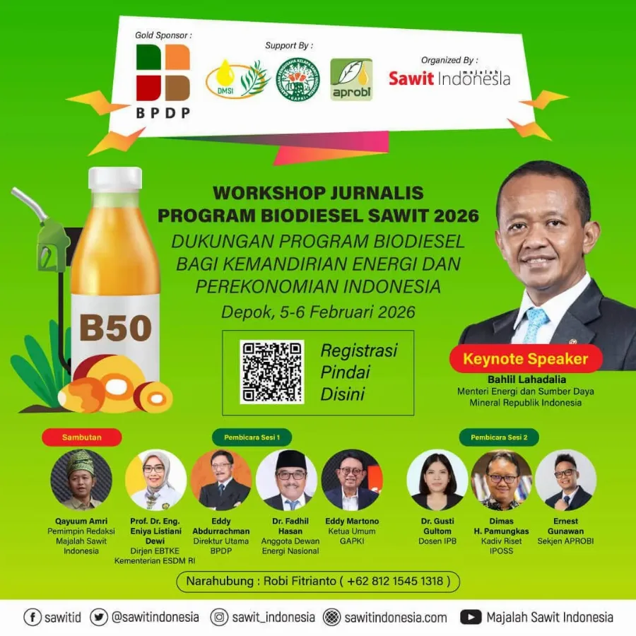 Workshop Jurnalis Program Biodiesel Sawit 2026: Dukungan Program Biodiesel Bagi Kemandirian Energi Dan Perekonomian Indonesia