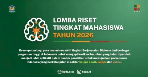 BPDP Danai Riset Mahasiswa untuk Perkuat Inovasi Sawit, Kelapa, dan Kakao