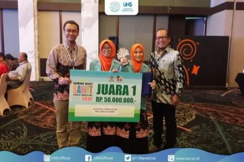 Mahasiswa UNS Raih Juara Pertama Lomba Riset Sawit Mahasiswa BPDP-KS