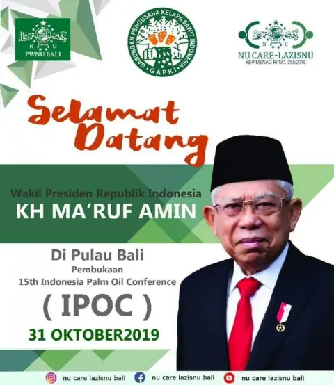 Wapres RI KH. Ma’ruf Amin Dijadwalkan Resmikan IPOC 2019