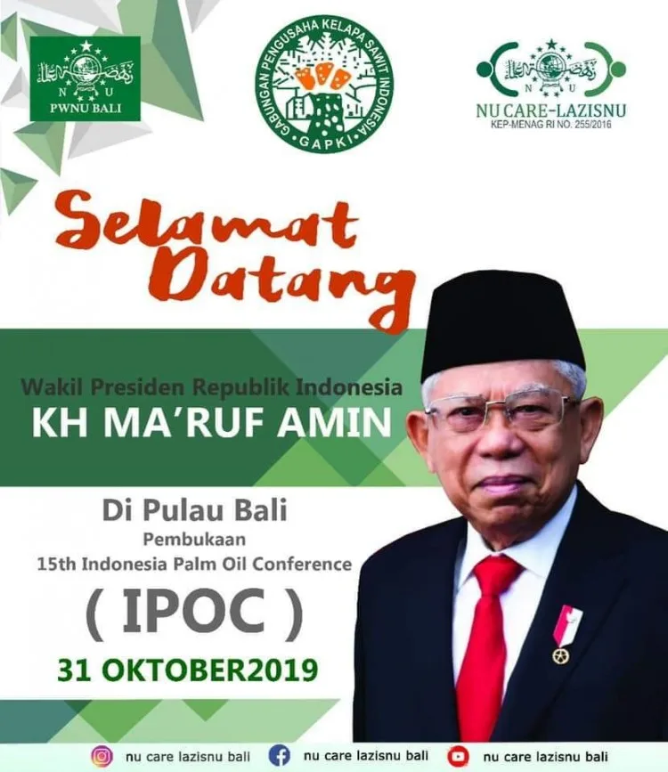 Wapres RI KH. Ma’ruf Amin Dijadwalkan Resmikan IPOC 2019