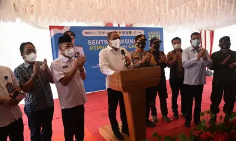 Diikuti 59.793 Peserta, Gubernur Sumut Resmikan  Sentra Vaksinasi Covid-19  PTPN III Dan GAPKI