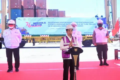 Presiden Jokowi: Ekspor Pertanian  Indonesia Rp7,29 Triliun Dikapalkan ke 61 Negara