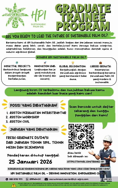 Mau Kerja di HPI Plantation, Ini Posisi Yang Dibutuhkan