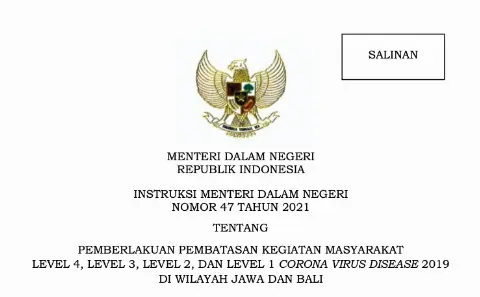 Inilah Wilayah PPKM di Jawa-Bali Periode 5 Hingga 18 Oktober 2021