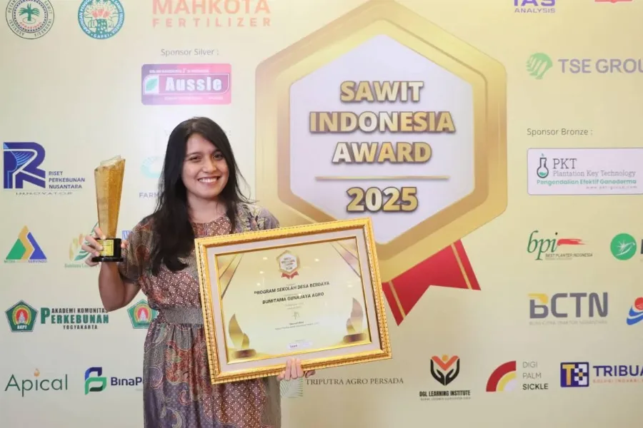 Program Sekolah Desa Berdaya Bumitama Raih Penghargaan di Ajang 4th Sawit Indonesia Award 2025