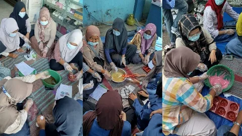 KKN Abmas ITS Ajari Warga Sidoarjo Buat Sabun Berbasis Jelantah