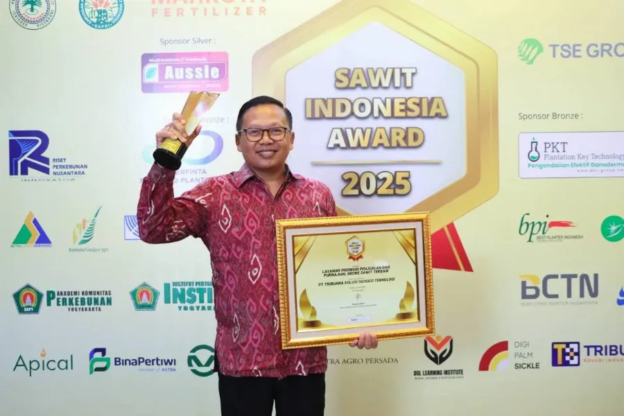 Layanan Drone Sawit TSIT Raih Penghargaan di Ajang 4th Sawit Indonesia Award 2025