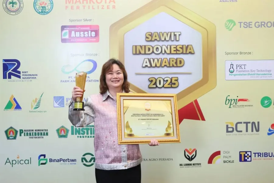 Primacom Dianugerahi Penghargaan sebagai Penyedia Infrastruktur  Komunikasi dan Digitalisasi Terdepan di 4th Sawit Indonesia Award 2025