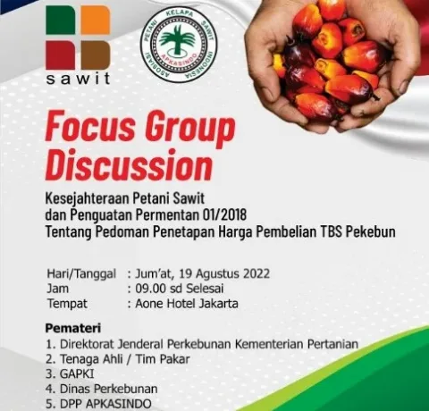 Hari ini, Apkasindo Gelar FGD Penguatan Permentan 01/2018