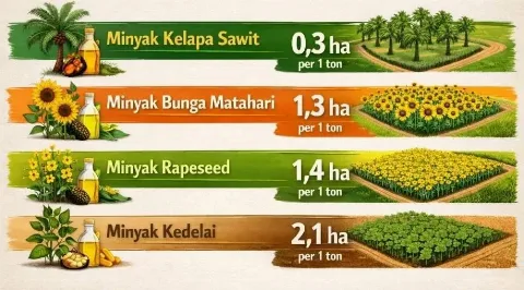 Sawit Minyak Nabati yang Paling Hemat Lahan dan Paling Berkelanjutan