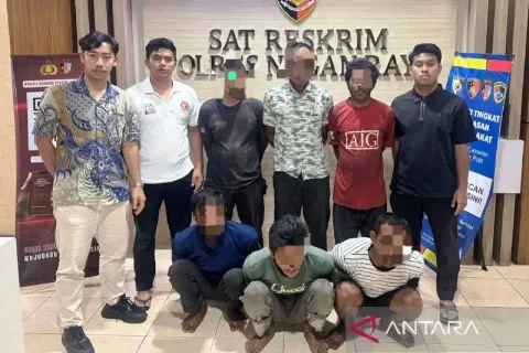 Enam Pelaku Pencuri 1,1 ton Kelapa Sawit Ditahan Polres Nagan Raya