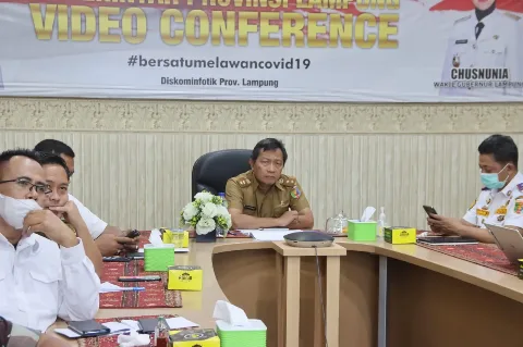 Pemerintah Provinsi Lampung  Mengikuti Rapat Koordinasi Pengendalian Inflasi Daerah Bersama Menteri Dalam Negeri