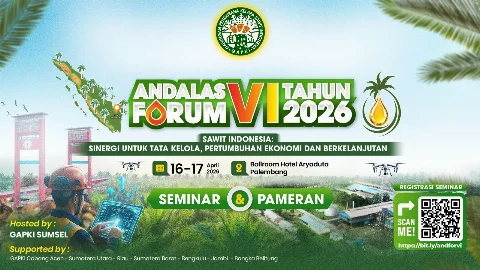 Andalas Forum VI 2026 di Palembang, Bahas Masa Depan Sawit Berkelanjutan